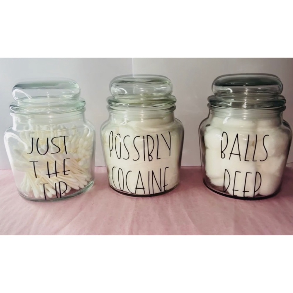 Handmade Glass Apothecary Jars Set of 3 *SOLD*